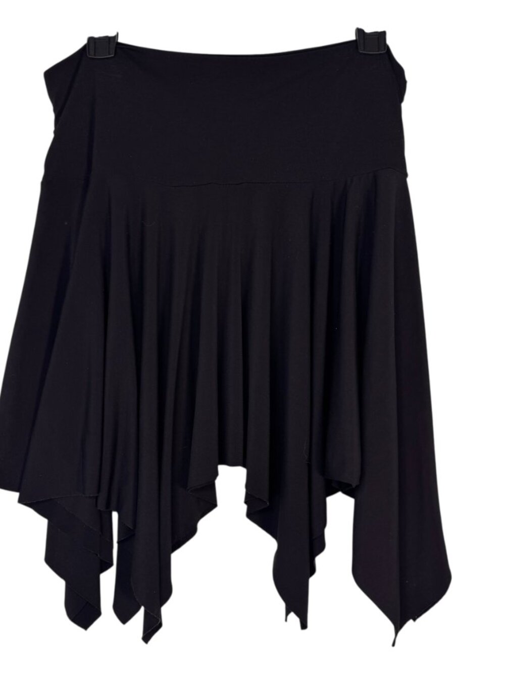 Black Asymmetrical Hankerchief Skirt Goth Punk Emo Grunge Metal Witchy Fairy L - Picture 6 of 6